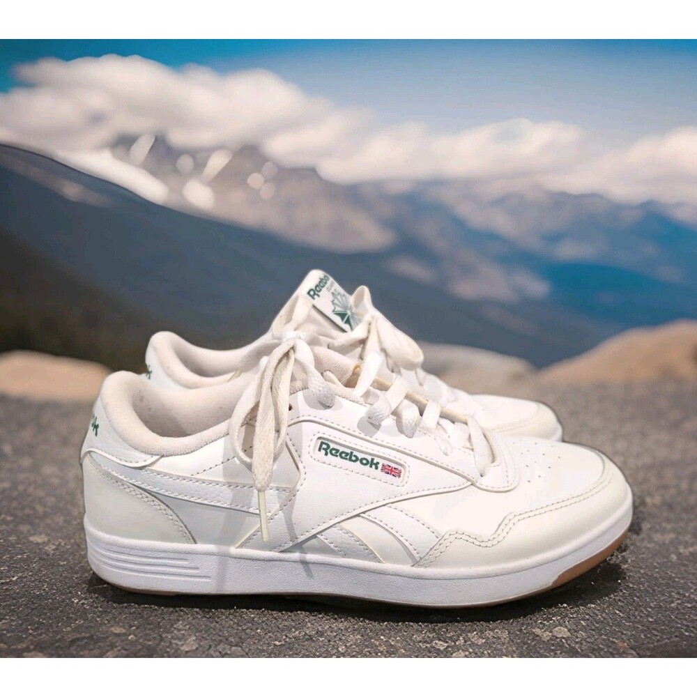 WOMEN'S REEBOK CLASSIC COURT ADVANCE CLUB MEMT WHITE/GREEN SNEAKERS EH2978 EUC